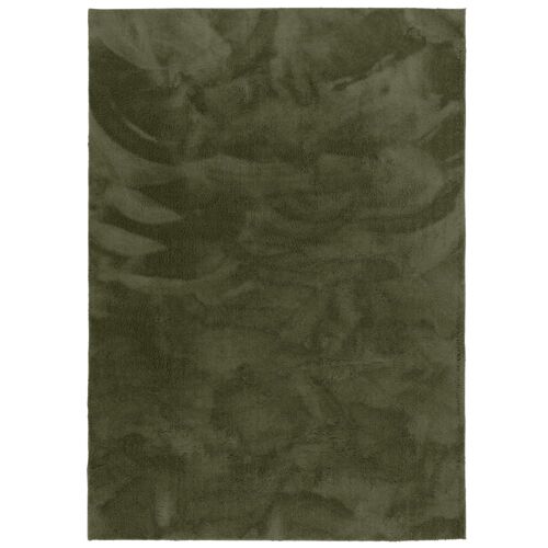 Tapis en fausse fourrure uni vert sapin 120x170 cm