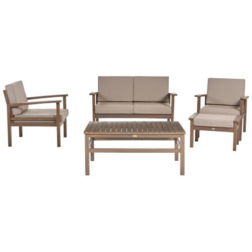 Set De Jardin Bois D'acacia Certifié Fsc® Bois Foncé Manila