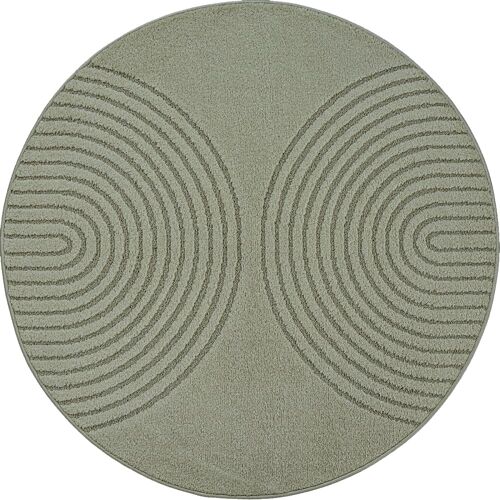 Tapis Moderne Salon Scandinave, Vert, 120 Cm Rond