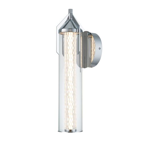 Applique Murale Aluminium, Acier, Verre Transparent Chrome Poli