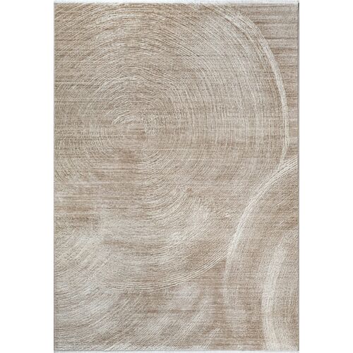 Tapis Salon Moderne Design Cercle, Beige, 160 X 230 Cm