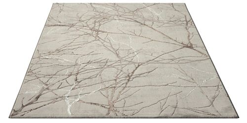 Tapis Poils Courts Noeuds Salon Moderne, Crème, 140 X 200 Cm