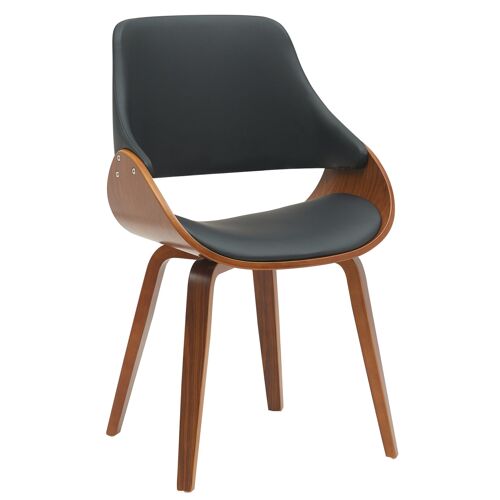 chaise salle à  manger et assise en pvc et synthetique Noyer / Noir