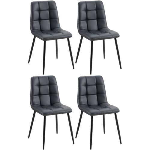 Lot de 4 chaise salle à  manger en pvc et synthetique Noir