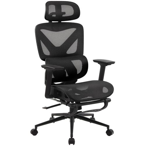Chaise de bureau Pivotant ergonomique en tissu Noir / Noir