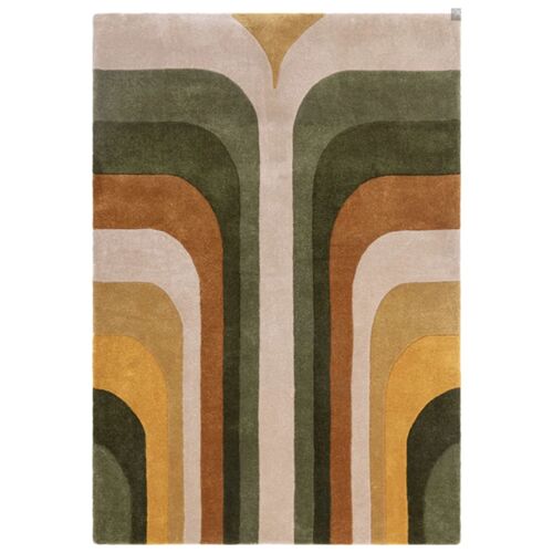 Tapis De Salon Moderne Style Rétro Vert 120x170 Cm