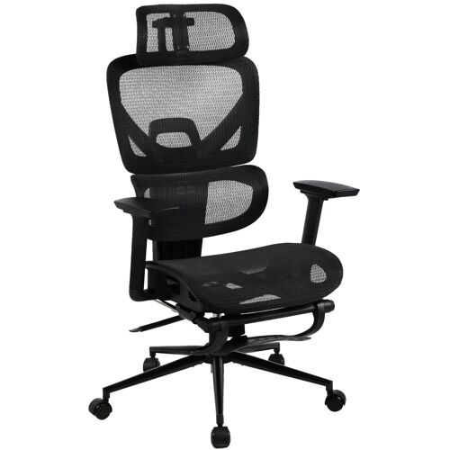 Chaise de bureau Pivotant ergonomique en tissu Noir