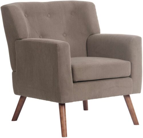 Fauteuil avec accoudoirs et assise en coton Marron foncé