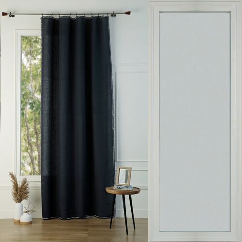 Rideau Panneau Lin Lavé Fusain & Sable 140x260