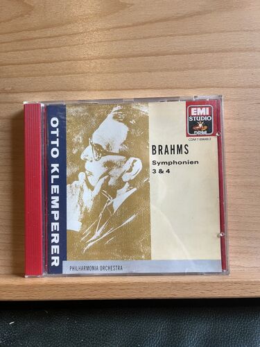 Klemperer Philharmonia Orchestra Brahms Symphonies 3 & 4 Cd Emi Classics 1989