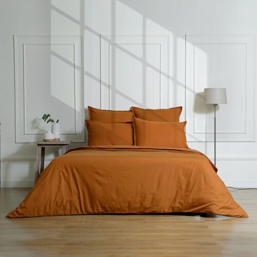 Parure + Taies 65x65 Percale De Coton Caramel 260x240