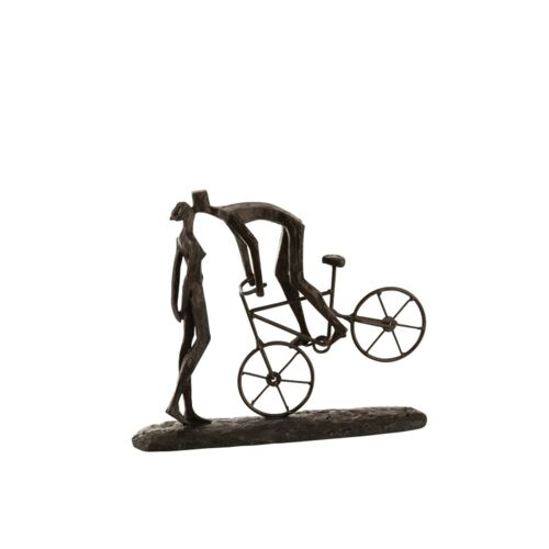 Statuette couple vélo 36x9x31cm