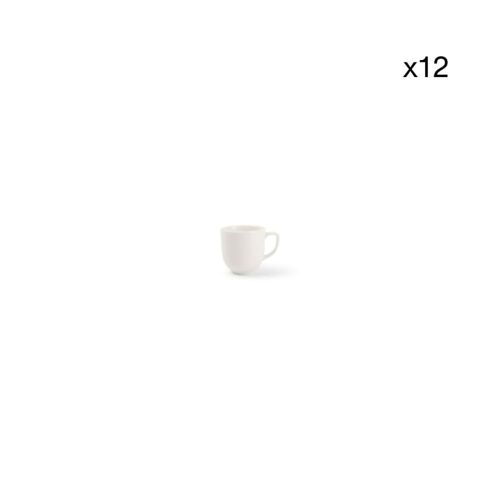 Lot De 12 Tasses Moka Blanc En Porcelaine 9cl