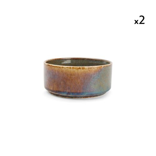 Lot De 2 Bols Bleu En Porcelaine 12xh5cm