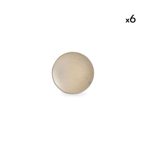 Lot De 6 Assiettes Beige En Porcelaine 16cm