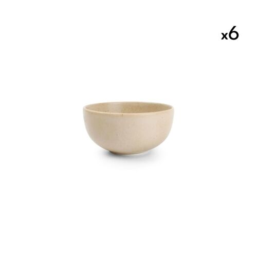 Lot De 6 Bols Beige En Porcelaine 10xh4,5cm