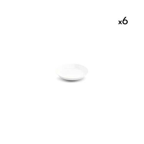 Lot De 6 Assiettes Creuse Blanc En Porcelaine 21xh4cm