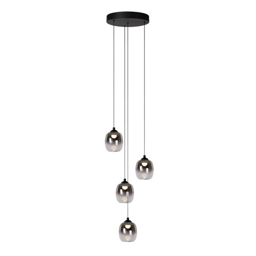 Suspension Led Noire Et Fumé