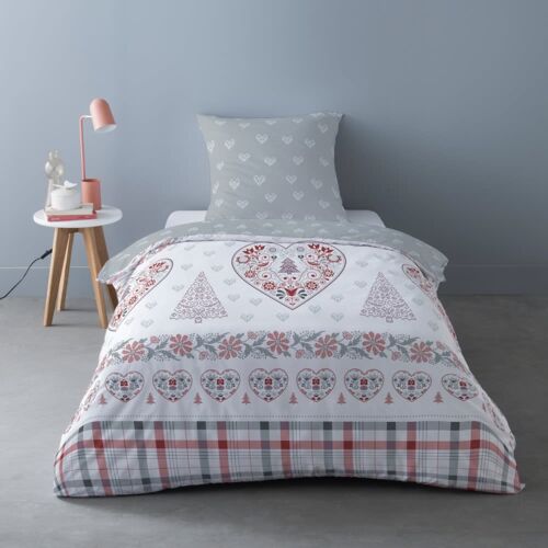 Parure De Couette 100% Coton Flanelle Imprimée 140x200 1 Taie