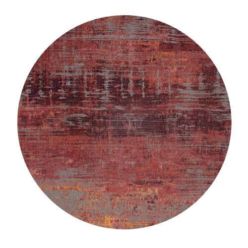 Tapis Salon Et Chambre Tissé Plat Diam 140 Cm Rouge