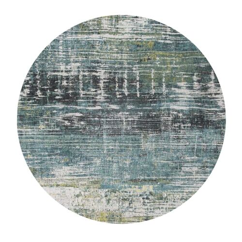 Tapis Salon Et Chambre Tissé Plat Diam 240 Cm Bleu