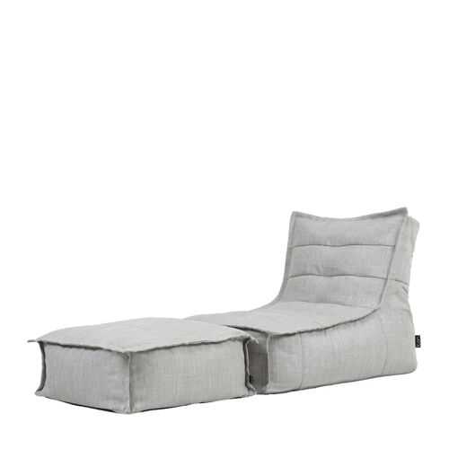 Pouf chauffeuse et repose-pieds d'intérieur et d'extérieur gris