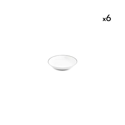 Lot De 6 Assiettes Creuse Blanc En Porcelaine 21xh4cm