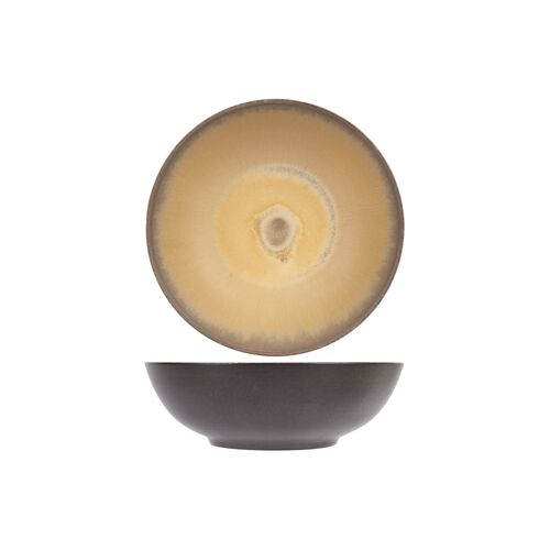 Lot De 3 Assiettes Creuse En Céramiqe, Jaune, D18 Cm