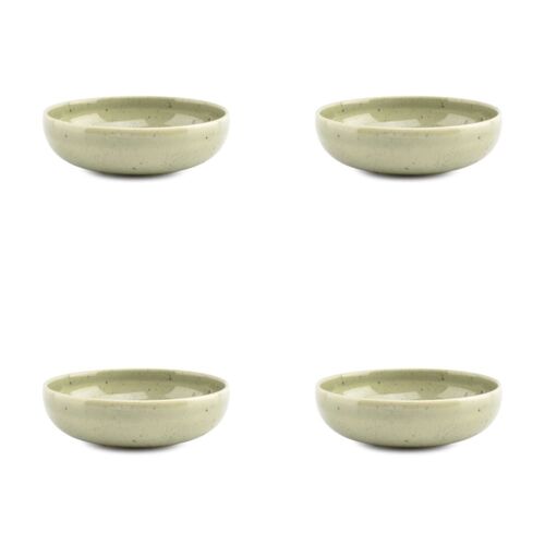 Lot De 4 Bols Vert En Grès 15,5xh4,5cm