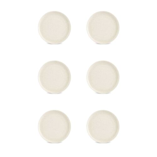 Lot De 6 Assiettes Blanc En Porcelaine 19,5cm