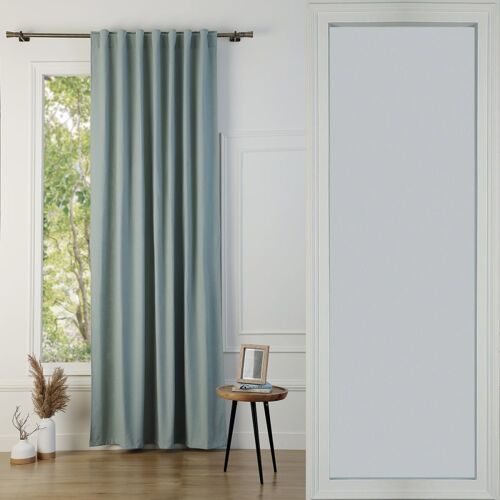 Rideau À  Passant Toile De Coton Céladon 140x260