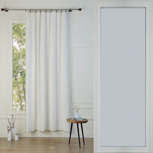 Rideau Panneau Toile De Coton Blanc & Sable 140x260