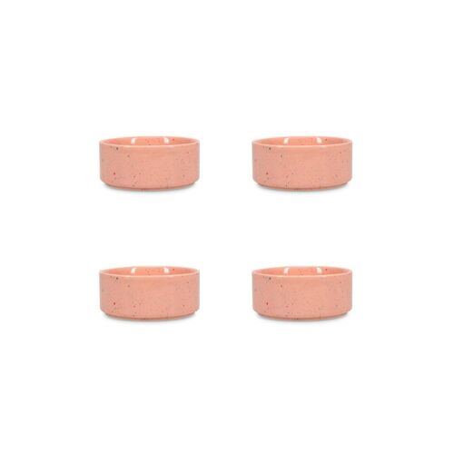 Lot De 4 Bols Rose En Porcelaine 13xh5,5cm
