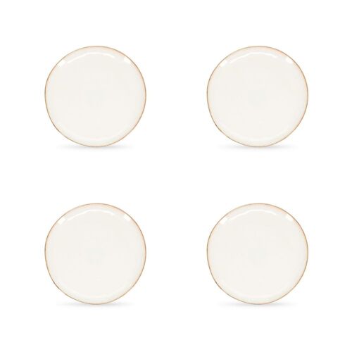 Lot De 4 Assiettes Blanc En Grès 28cm