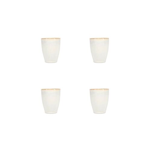 Lot De 4 Tasses Blanc En Grès 30cl