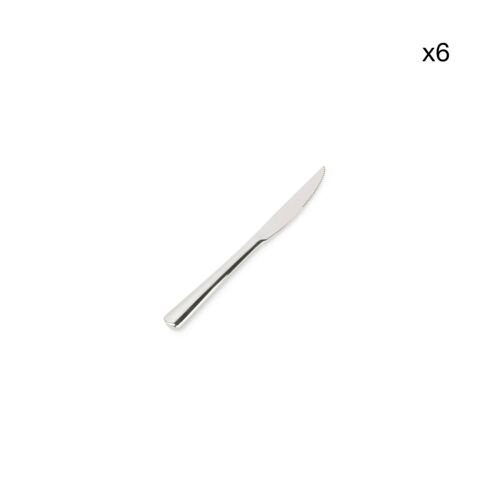 Lot De 6 Couteau À  Steak Argent En Métaux 22cm