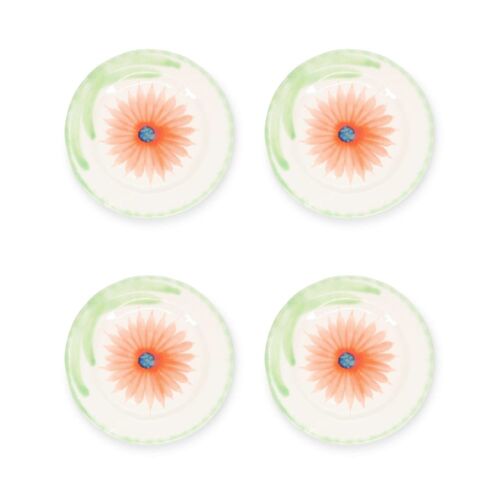Lot De 4 Assiettes Multicolore En Grès 27,5cm