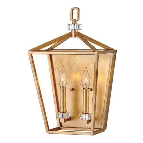 Applique En Acier Et Cristal Finition Laiton Veilli