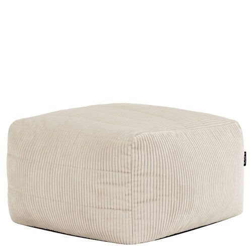 Pouf repose-pieds modulaire en velours côtelé beige