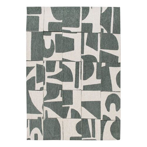 Tapis Salon Et Chambre Moderne Tissé Plat 240x340 Cm Vert