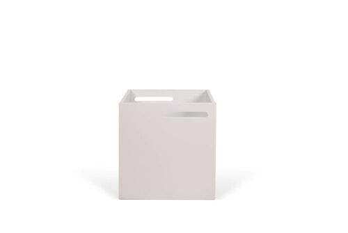Cube de rangement effet bois H 34 gris