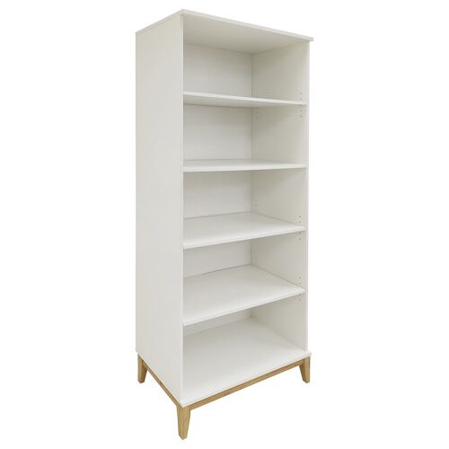 Bibliothèque avec 4 étagères en blanc