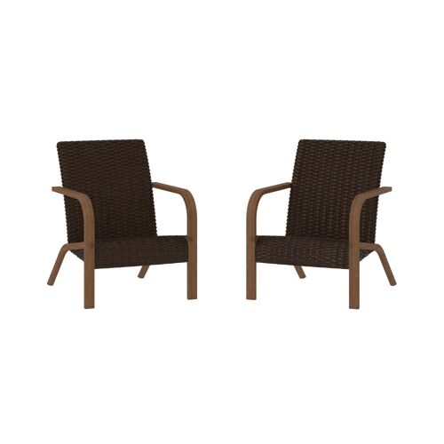 Lot De 2 Fauteuils De Jardin En Résine Marron
