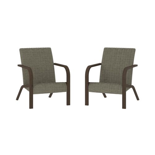 Lot De 2 Fauteuils De Jardin En Résine Gris