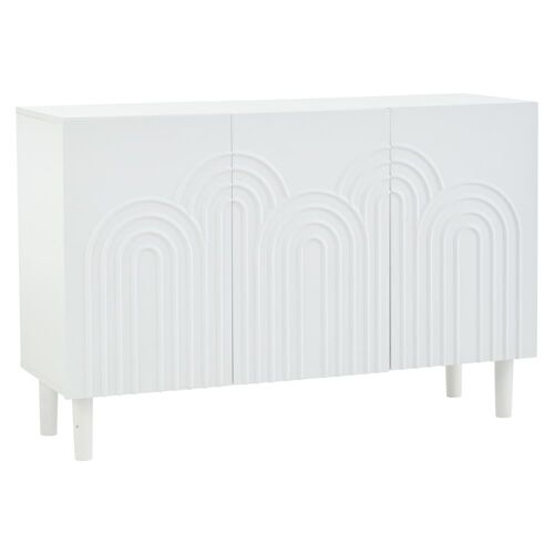 Buffet blanc avec portes sculptées à  motifs arc