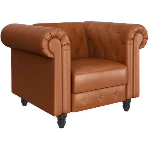Chaise Longue Avec Fonction Relax En Pu Cognac