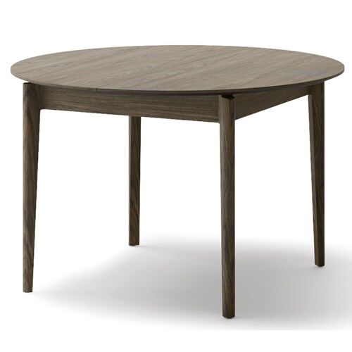 Table Extensible Ronde Aspect Chêne Foncé 120240 X 120 Cm