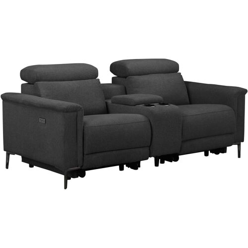 Canapé relax électrique 2 places en tissu anthracite