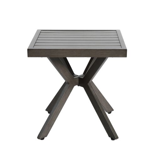 Table Basse Extérieur Aluminium Carré, Gris Foncé, Intempéries