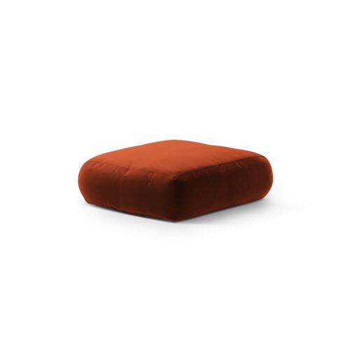 Pouf en velours auburn